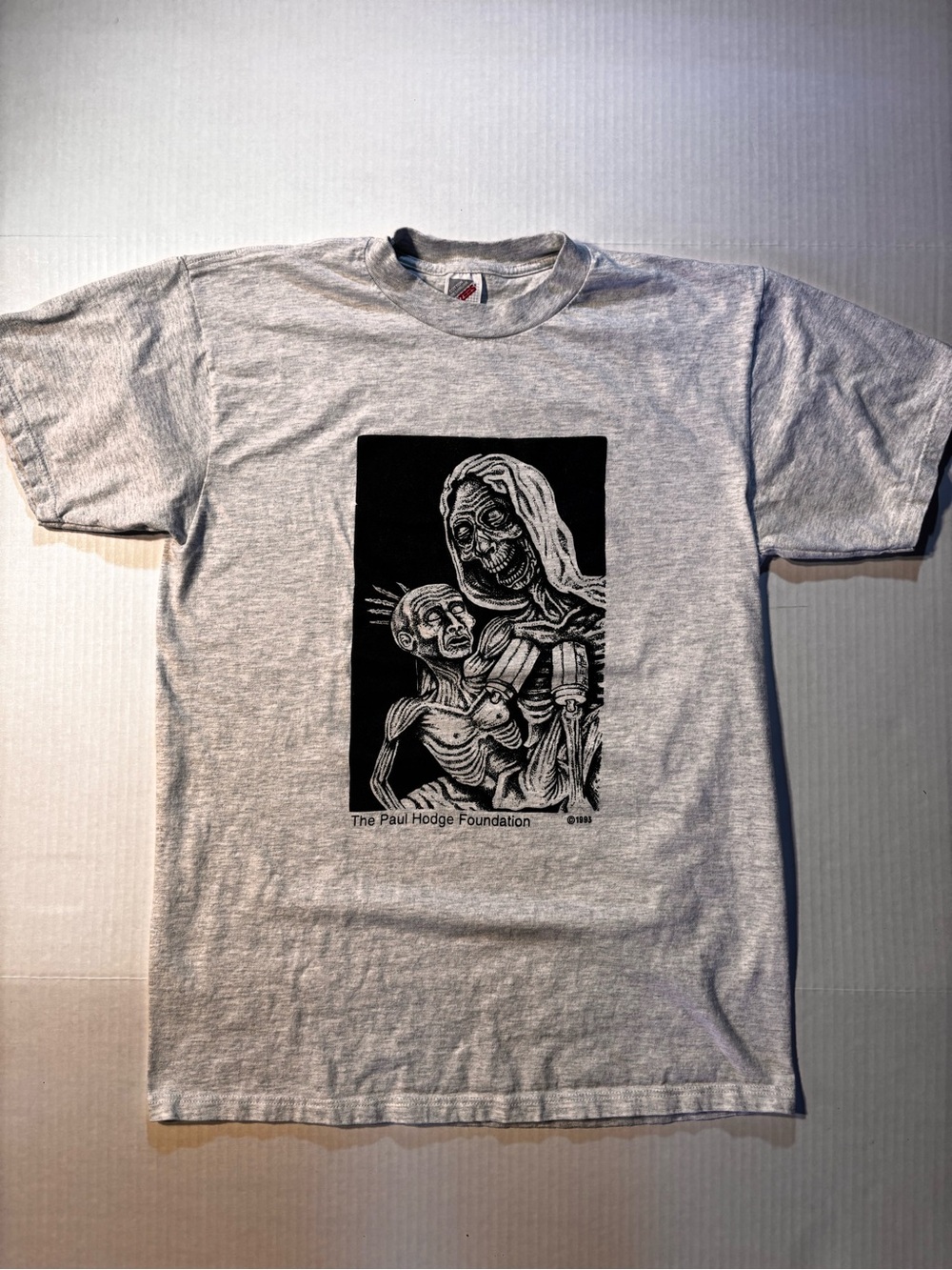 Vtg JERZEES Paul Hodge Foundation AIDS Awareness Skeleton Art 90’s T-shirt Sz L